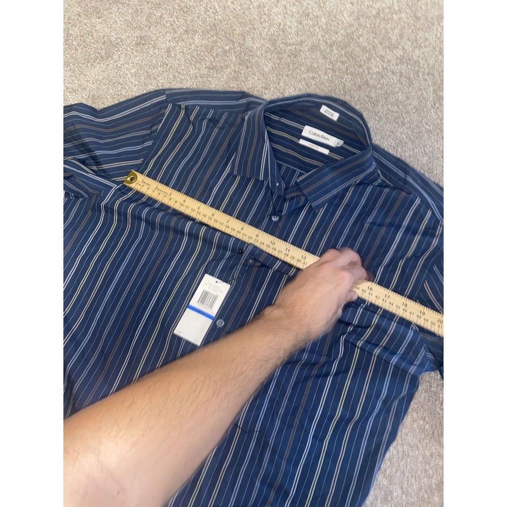 Calvin Klein Evening Blue The Collector Long Sleeve Button Up Shirt Mens XL NWT - Picture 5 of 7